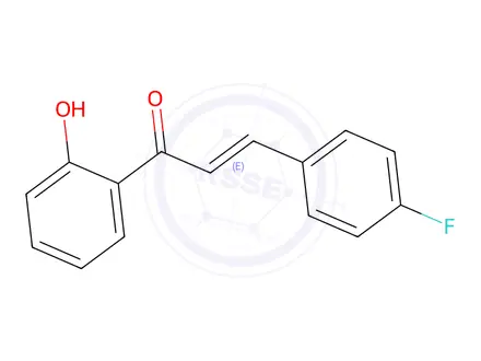 Chemical structure of (E)-3-(4-fluorophenyl)-1-(2-hydroxyphenyl)prop-2-en-1-one
