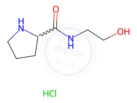 Chemical structure of N-(2-Hydroxyethyl)-2-pyrrolidinecarboxamidehydrochloride