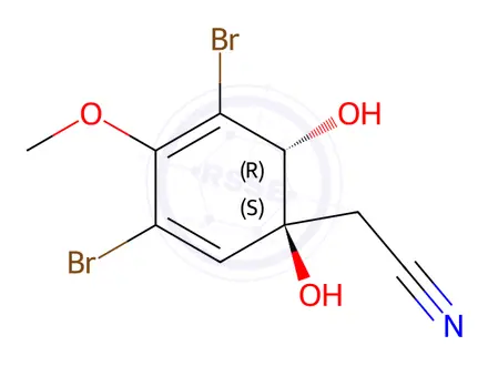 Chemical structure of (+)shy-Aeroplysinin-1