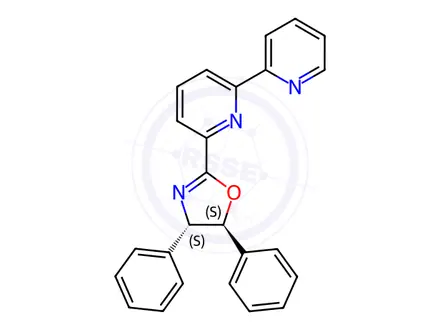 Chemical structure of (4S,5S)-2-([2,2'-Bipyridin]-6-yl)-4,5-diphenyl-4,5-dihydrooxazole