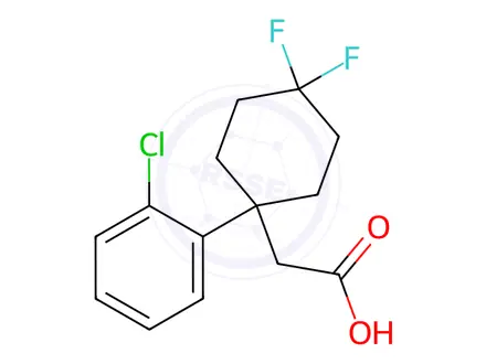 Chemical structure of 2-(1-(2-Chlorophenyl)-4,4-difluorocyclohexyl)acetic acid
