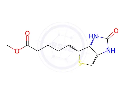 Chemical structure of 5-(2-Oxo-hexahydro-thieno[3,4-d]imidazol-6-yl)pentanoic Acid Methyl Ester
