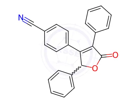 Chemical structure of 4-(5-Oxo-2,4-diphenyl-2,5-dihydrofuran-3-yl)benzonitrile