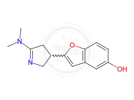 Chemical structure of 2-(5-(Dimethylamino)-3,4-dihydro-2H-pyrrol-3-yl)benzofuran-5-ol