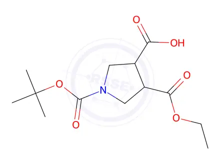 Chemical structure of 1-(tert-butoxycarbonyl)-3-ethylpyrrolidine-3,4-dicarboxylic acid
