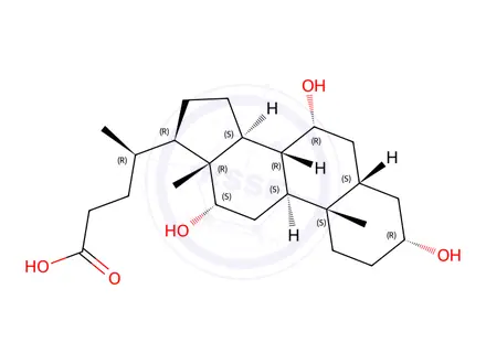 Chemical structure of Cholic Acid (Chenodeoxycholic Acid EP Impurity B, Ursodeoxycholic Acid EP Impurity B)
