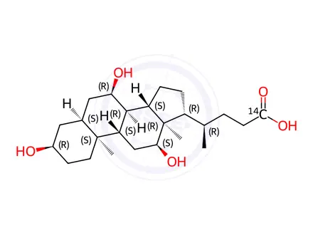 Chemical structure of CHOLIC ACID, [CARBOXY-14C]