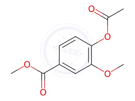 Chemical structure of 4-Acetoxy-3-methoxybenzoic acid methyl ester