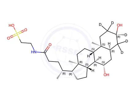 Chemical structure of Tauroursodeoxycholic Acid D5
