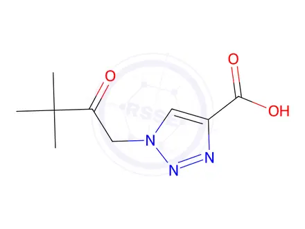 Chemical structure of 1-(3,3-dimethyl-2-oxobutyl)-1H-1,2,3-triazole-4-carboxylic acid