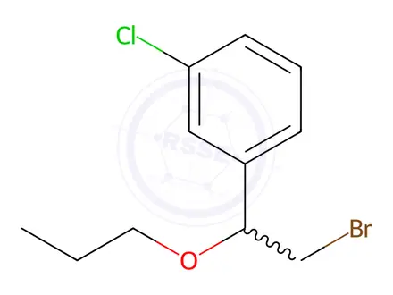 Chemical structure of 1-(2-Bromo-1-propoxyethyl)-3-chlorobenzene