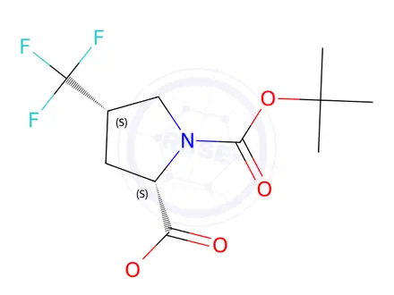 Chemical structure of Methyl (2s,4s)-1-Boc-4-Trifluoromethylpyrrolidine-2-Carboxylate