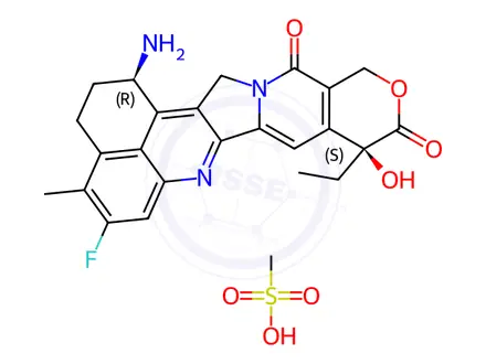 Chemical structure of (1R,9S)-Exatecan (Mesylate)