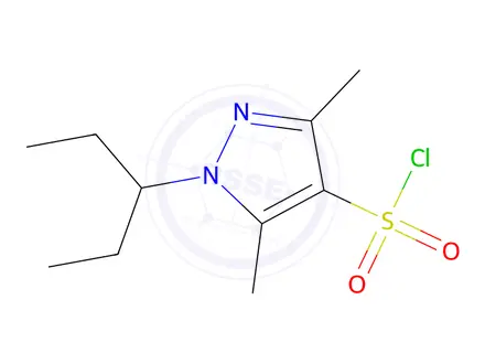 Chemical structure of 3,5-Dimethyl-1-(pentan-3-yl)-1h-pyrazole-4-sulfonyl chloride