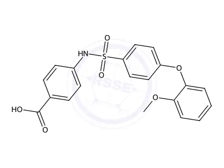 Chemical structure of 4-((4-(2-Methoxyphenoxy)phenyl)sulfonamido)benzoic acid