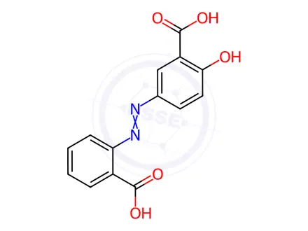 Chemical structure of 5-((2-Carboxyphenyl)diazenyl)-2-hydroxybenzoic Acid