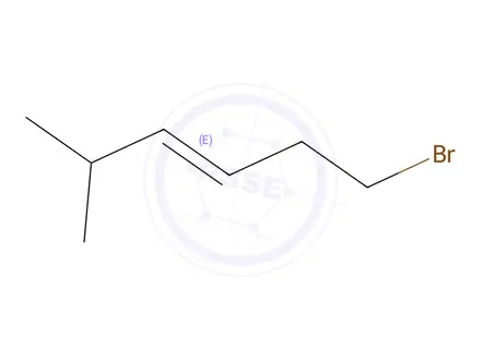 Chemical structure of (E)-1-bromo-5-methylhex-3-ene