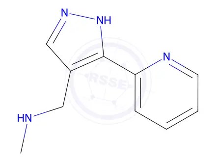 Chemical structure of n-methyl-1-(3-(pyridin-2-yl)-1h-pyrazol-4-yl)methanamine