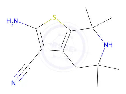 Chemical structure of 2-amino-5,5,7,7-tetramethyl-4,5,6,7-tetrahydrothieno[2,3-c]pyridine-3-carbonitrile