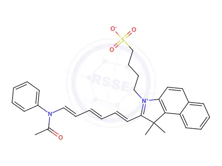 Chemical structure of 2-[6-(Acetylphenylamino)-1,3,5-hexatrienyl]-1,1-dimethyl-3-sulfobutyl-1H-benz[e]indolium Inner Salt