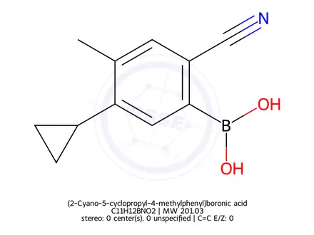 Chemical structure of (2-Cyano-5-cyclopropyl-4-methylphenyl)boronic acid