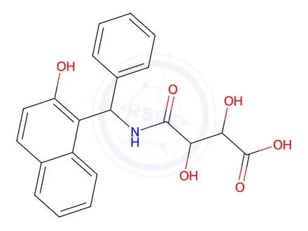 Chemical structure of (S)-(+)-1-(ALPHA-AMINOBENZYL)-2-NAPHTHOL TARTARATE
