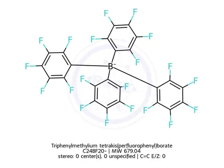 Chemical structure of Lithium tetrakis(pentafluorophenyl)borate ethyl etherate