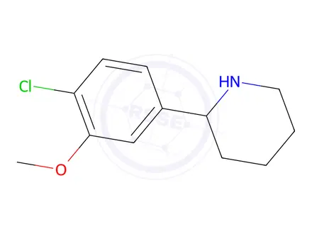 Chemical structure of 2-(4-Chloro-3-methoxyphenyl)piperidine