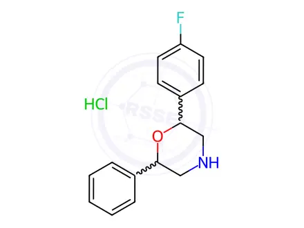 Chemical structure of 2-(4-fluorophenyl)-6-phenylmorpholine hydrochloride