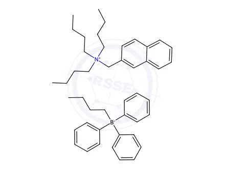 Chemical structure of N-(2-NAPHTHYL METHYL)-N,N,N-TRIBUTYL AMMONIUM BUTYLTRIPHENYL BORATE