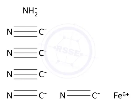 Chemical structure of Pentacyanoamine Ferrate Ammonium Disodium Salt