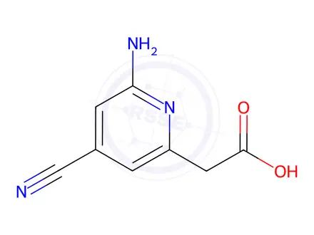 Chemical structure of 2-(6-Amino-4-cyanopyridin-2-yl)acetic acid