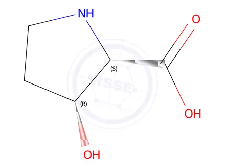 Chemical structure of L-Proline, 3-hydroxy-, hydrochloride (1:1), (3R)-