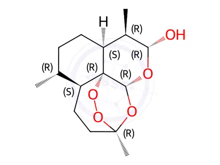 Chemical structure of alpha-Dihydroartemisinin