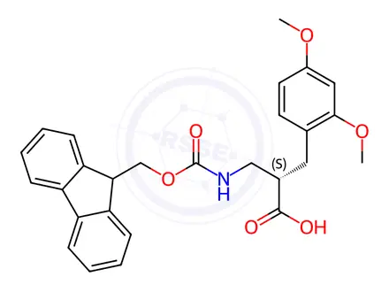 Chemical structure of Fmoc-(S)-3-amino-2-(2,4-dimethoxybenzyl)propanoicacid
