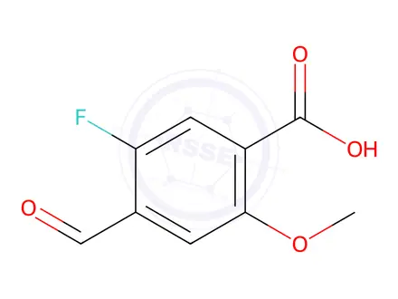 Chemical structure of 5-fluoro-4-formyl-2-methoxybenzoic acid