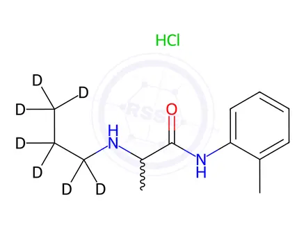 Chemical structure of 2-((Propyl-d7)amino)-N-(o-tolyl)propanamide hydrochloride