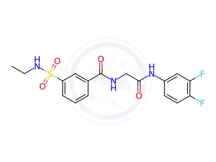 Chemical structure of n-(2-((3,4-Difluorophenyl)amino)-2-oxoethyl)-3-(n-ethylsulfamoyl)benzamide