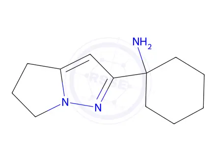Chemical structure of 1-(5,6-Dihydro-4H-pyrrolo[1,2-b]pyrazol-2-yl)cyclohexan-1-amine