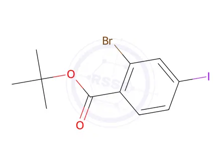Chemical structure of 2-Bromo-4-iodo-benzoic acid tert-butyl ester
