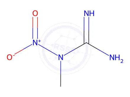 Chemical structure of 1-methyl-1-nitro-guanidine