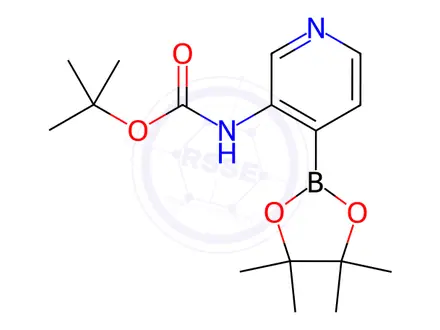 Chemical structure of tert-Butyl (4-(4,4,5,5-tetramethyl-1,3,2-dioxaborolan-2-yl)pyridin-3-yl)carbamate