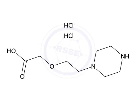 Chemical structure of [2-(1-Piperazinyl)ethoxy]-acetic Acid Dihydrochloride