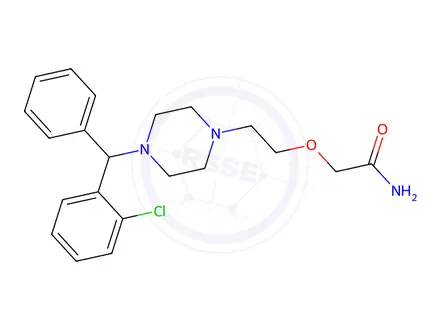 Chemical structure of 2-(2-(4-((2-Chlorophenyl)(phenyl)methyl)piperazin-1-yl)ethoxy)acetamide