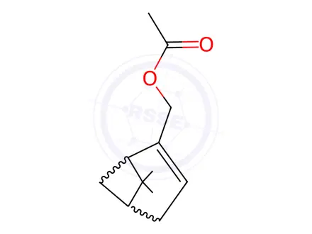 Chemical structure of (6,6-dimethylbicyclo[3.1.1]hept-2-en-2-yl)methyl acetate