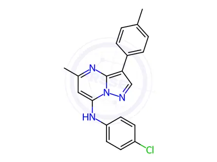 Chemical structure of N-(4-Chlorophenyl)-5-methyl-3-(p-tolyl)pyrazolo[1,5-a]pyrimidin-7-amine