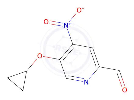 Chemical structure of 5-Cyclopropoxy-4-nitropicolinaldehyde