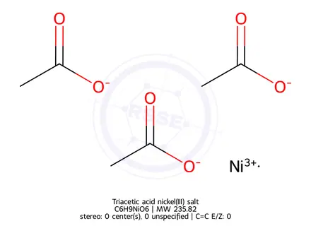 Chemical structure of Triacetic acid nickel(III) salt