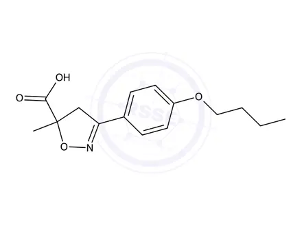Chemical structure of 3-(4-Butoxyphenyl)-5-methyl-4,5-dihydro-1,2-oxazole-5-carboxylic acid