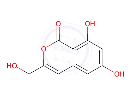 Chemical structure of 6,8-dihydroxy-3-(hydroxymethyl)isochromen-1-one
